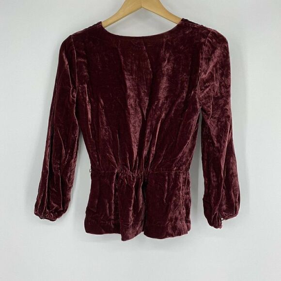J Crew Top Faux Wrap Velvet Blouse - Picture 4 of 8
